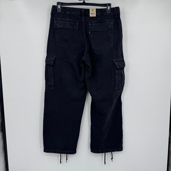 NWT Levi's '94 Women's Mid Rise Baggy Black Cargo Dark Denim Jeans Pants Size 31 - Picture 6 of 14